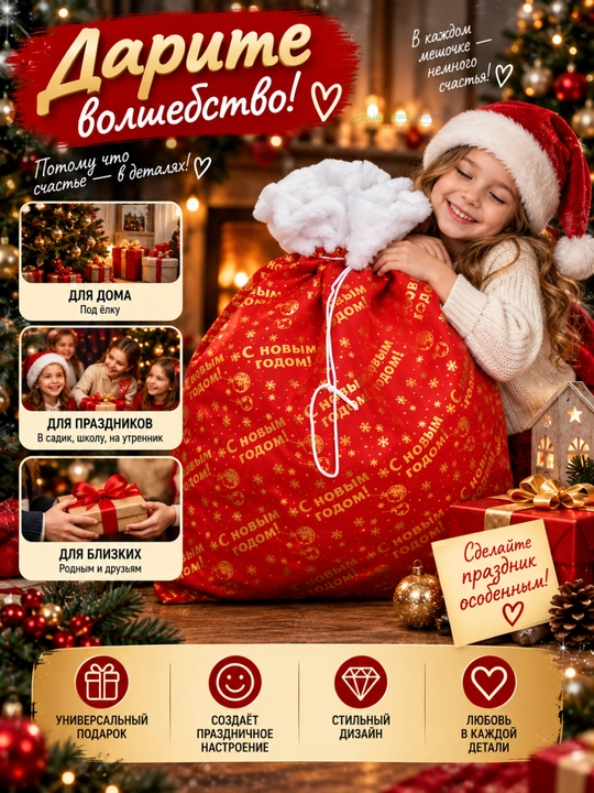 Мешок для новогодних подарков