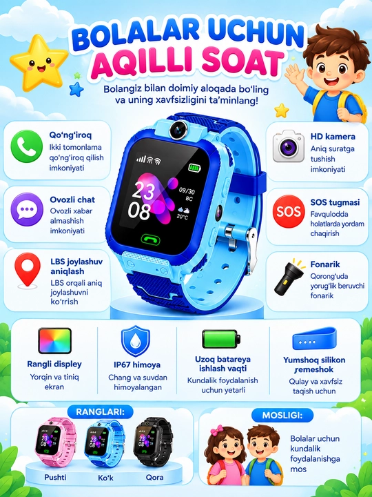 SMART WATCH — Детские смарт-часы, работают с SIM-картой