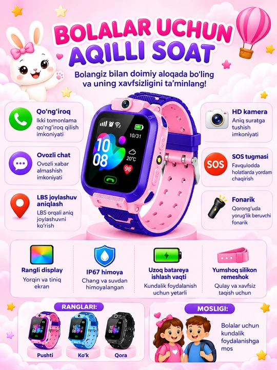 SMART WATCH — Детские смарт-часы, работают с SIM-картой