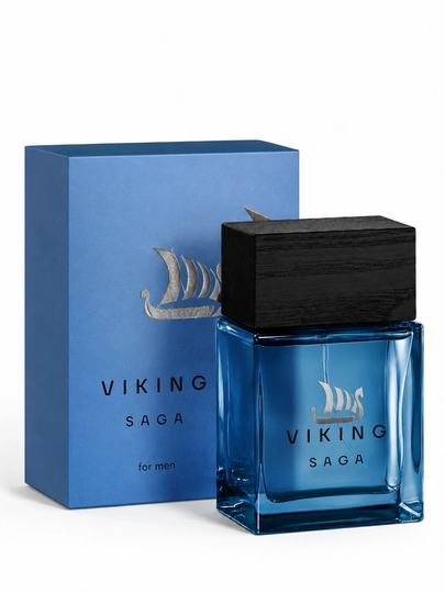 Viking Saga erkaklar uchun sitrus-yog‘och iforli parfyumlangan suvi, 100 ml