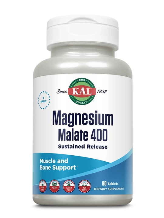 Magniy malat, KAL, Magnesium Malate, 400 mg, 90 ta tabletka, AQSH