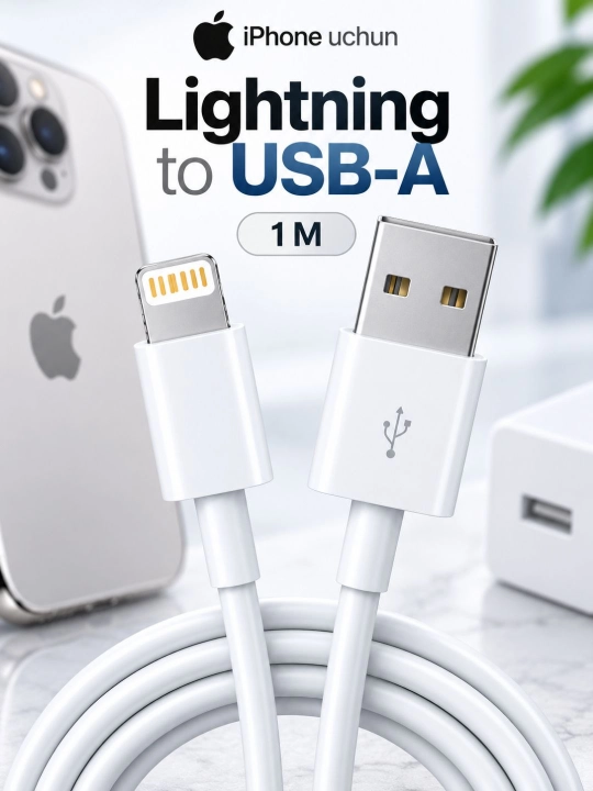 Кабель для iPhone USB-C Lightning и USB-A Lightning 1 метр для зарядки и передачи данных