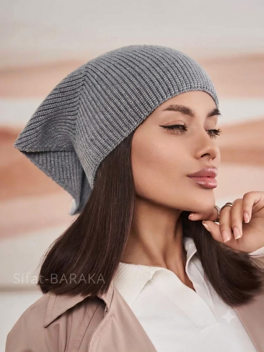 Kosinka, qishki bandana, yumshoq issiq qalpoq, ayollar va qizlar uchun shapka, to'qilgan - 