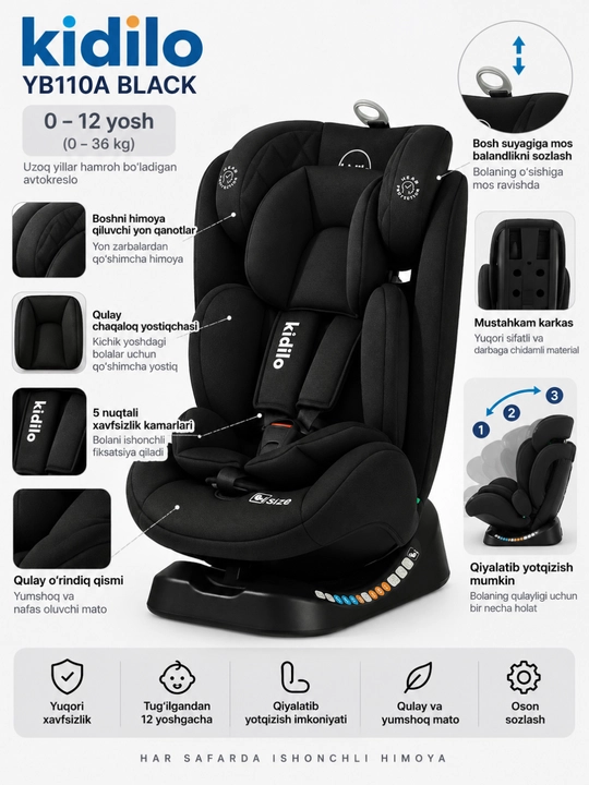 Автокресло  KIDILO YB101