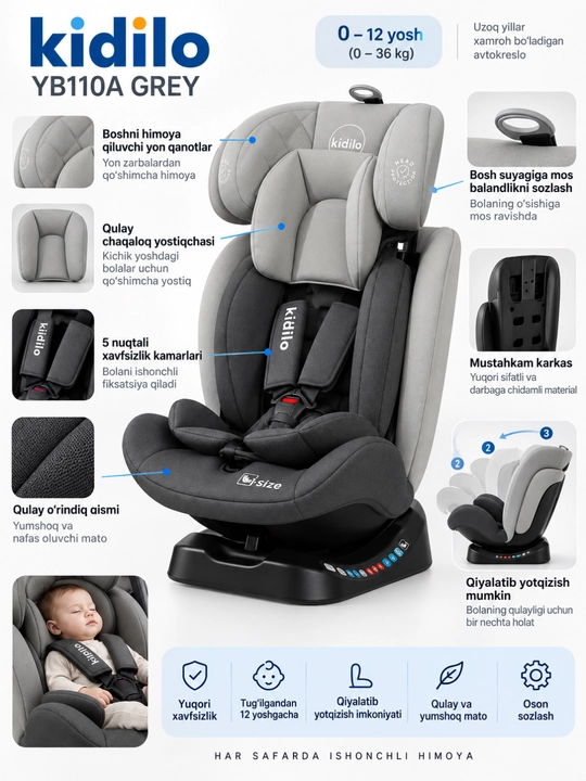 Автокресло  KIDILO YB101