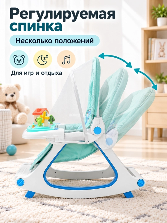 Детская коляска 4 в 1: прогулочная, качалка, кресло, стульчик для кормления, 0–36 мес
