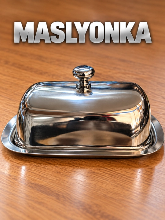 Maslyonka sariyog‘ va pishloq uchun, akril shaffof qopqoqli va nerjaveyka qopqoqli sifatli - 