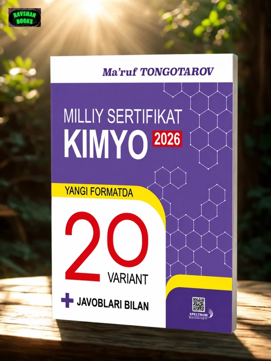 Milliy sertifikat, Kimyo2026, yangi format, 20 variant, javoblari bilan, Ma'ruf Tongotarov - 