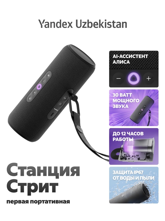 Портативная умная колонка Яндекс станция стрит с алисой - 