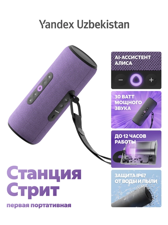 Портативная умная колонка Яндекс станция стрит с алисой - 