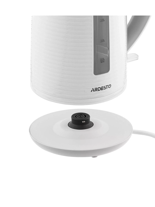 Электрочайник Ardesto EKL-F17WG, 1.7л, 2150Вт, Strix, бело-серый