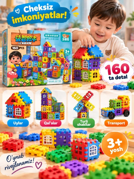 Развивающая детская игрушка, детский цветной конструктор, головоломка