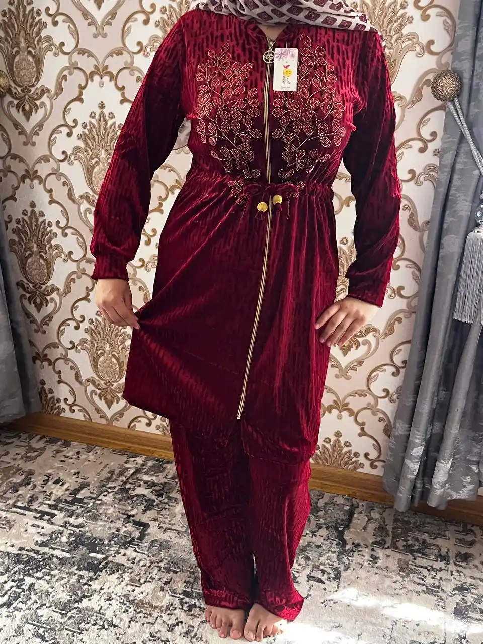 Женское, домашнее платье с брюками, осенний халат, размеры 46, 48, 50, 52