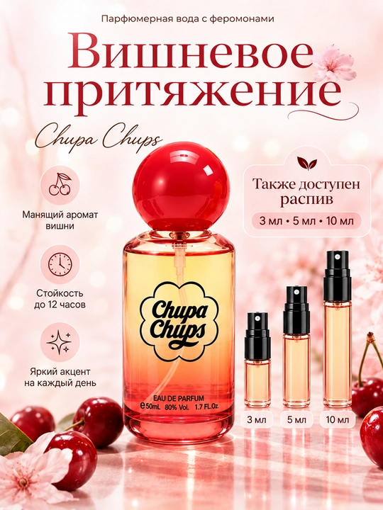 Chupa Chups feromonli parfyumlangan suvi, 50 ml gacha - 
