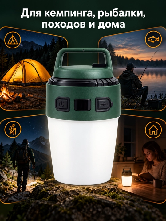 Chirog‘i Ko‘p rejimli USB orqali quvvatlanadigan LED kemping