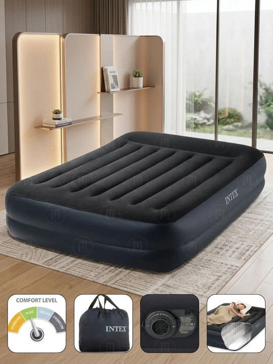 Intex 64124 двуспальная надувная кровать 152×203×42 см  электрическим насосом 220 В