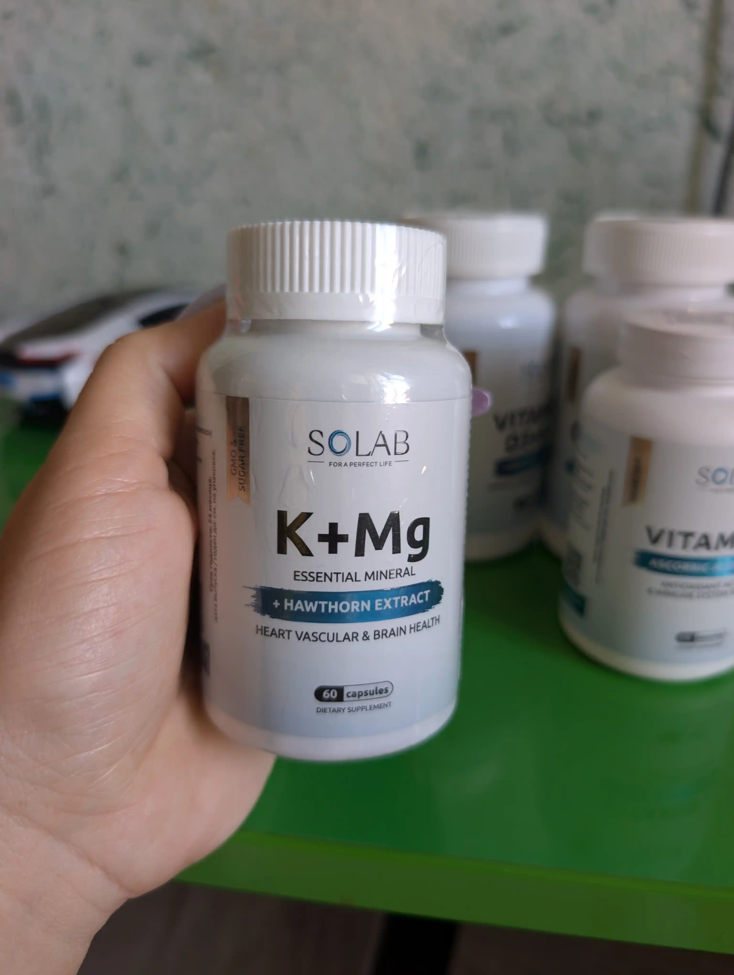 Kaliy + Magniy + Do‘lana ekstrakti, SOLAB, 60 kapsula