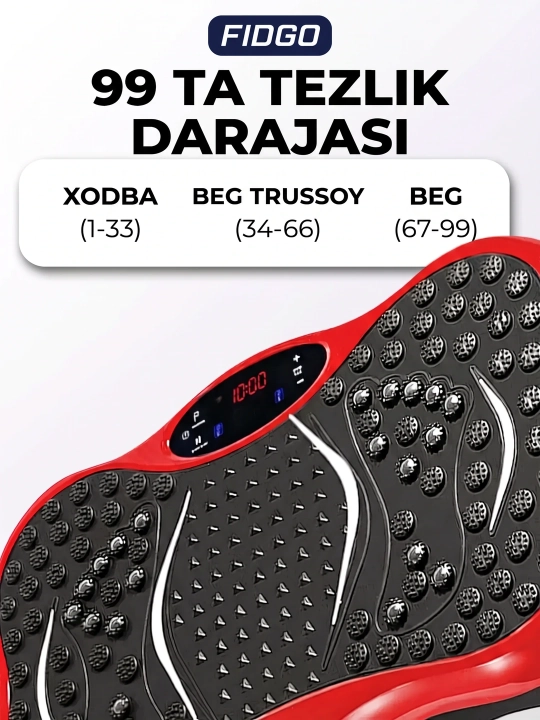 Vibroplatforma FIDGO, ozish va massaj uchun trenajyor, Bluetooth va pult bilan