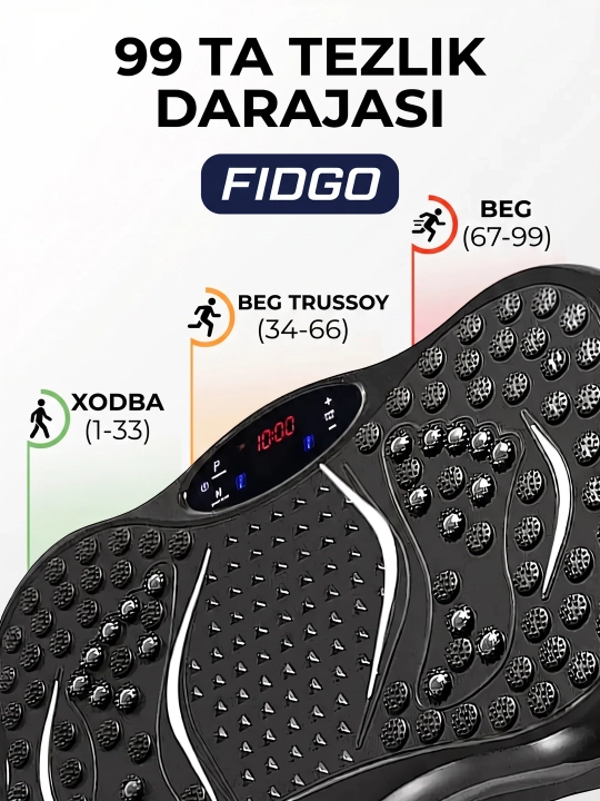 Vibroplatforma FIDGO, ozish va massaj uchun trenajyor, Bluetooth va pult bilan