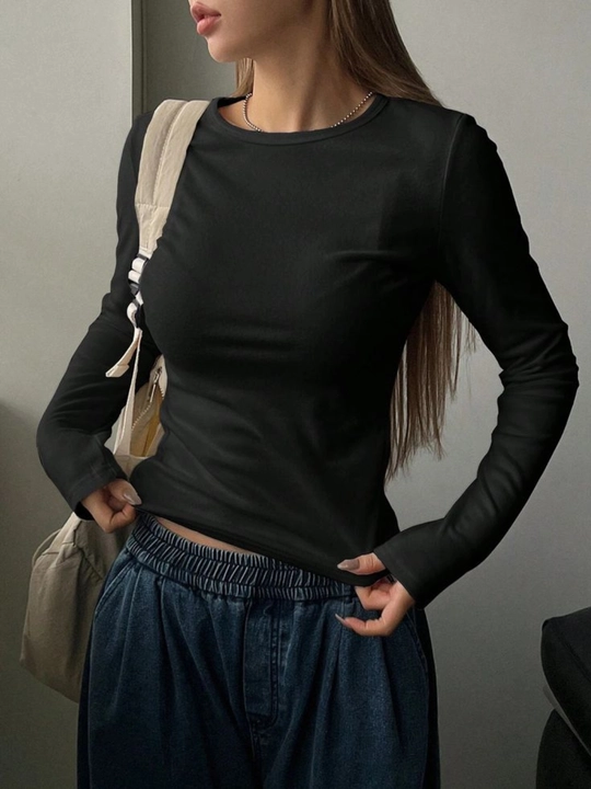 Ayollar uchun issiq longsliv, uzun yengli, bazaviy yopishgan top, yumshoq issiq kofta