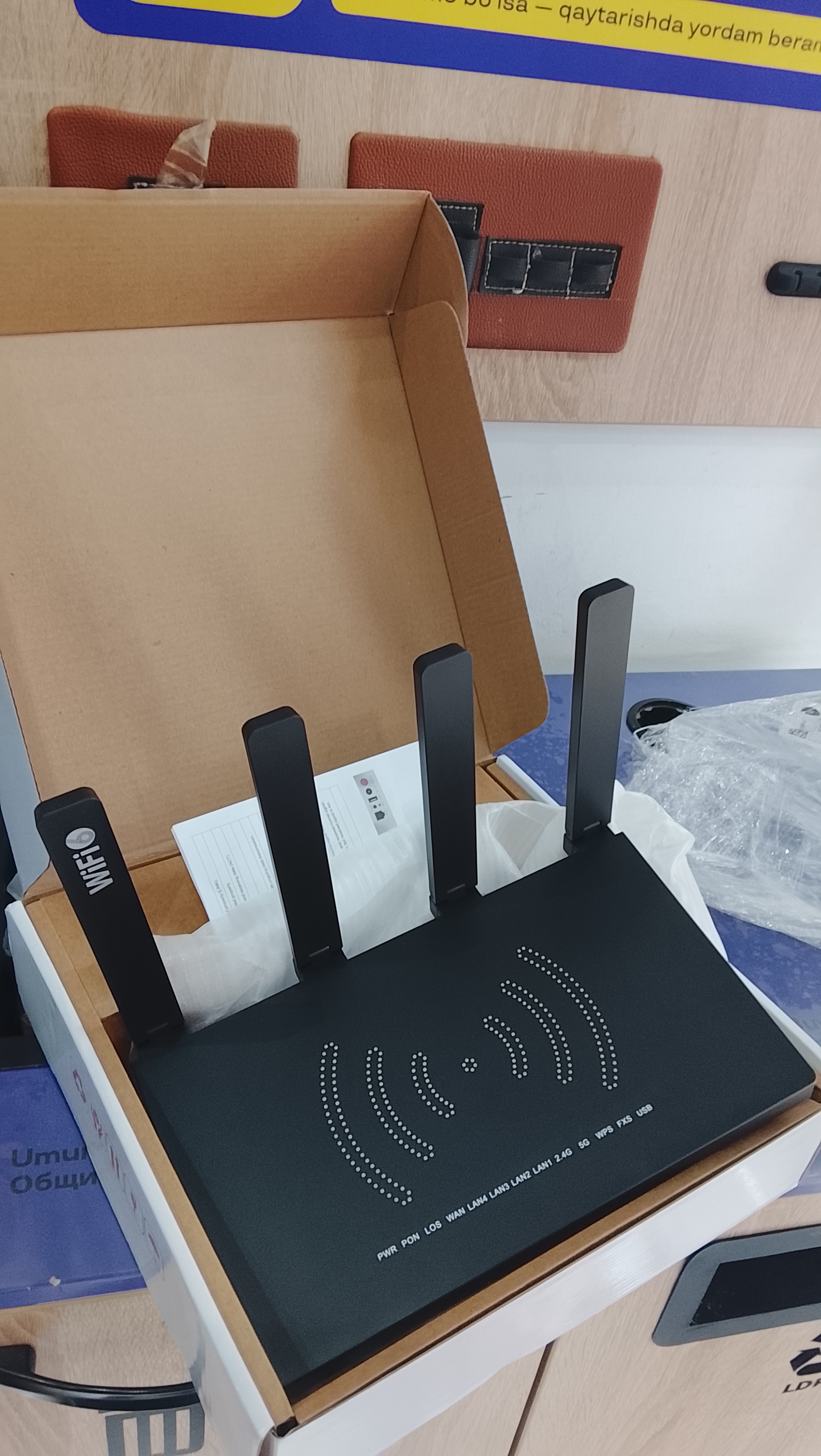 AX3000 XPON WAN va GPON router Uztelecomga mos