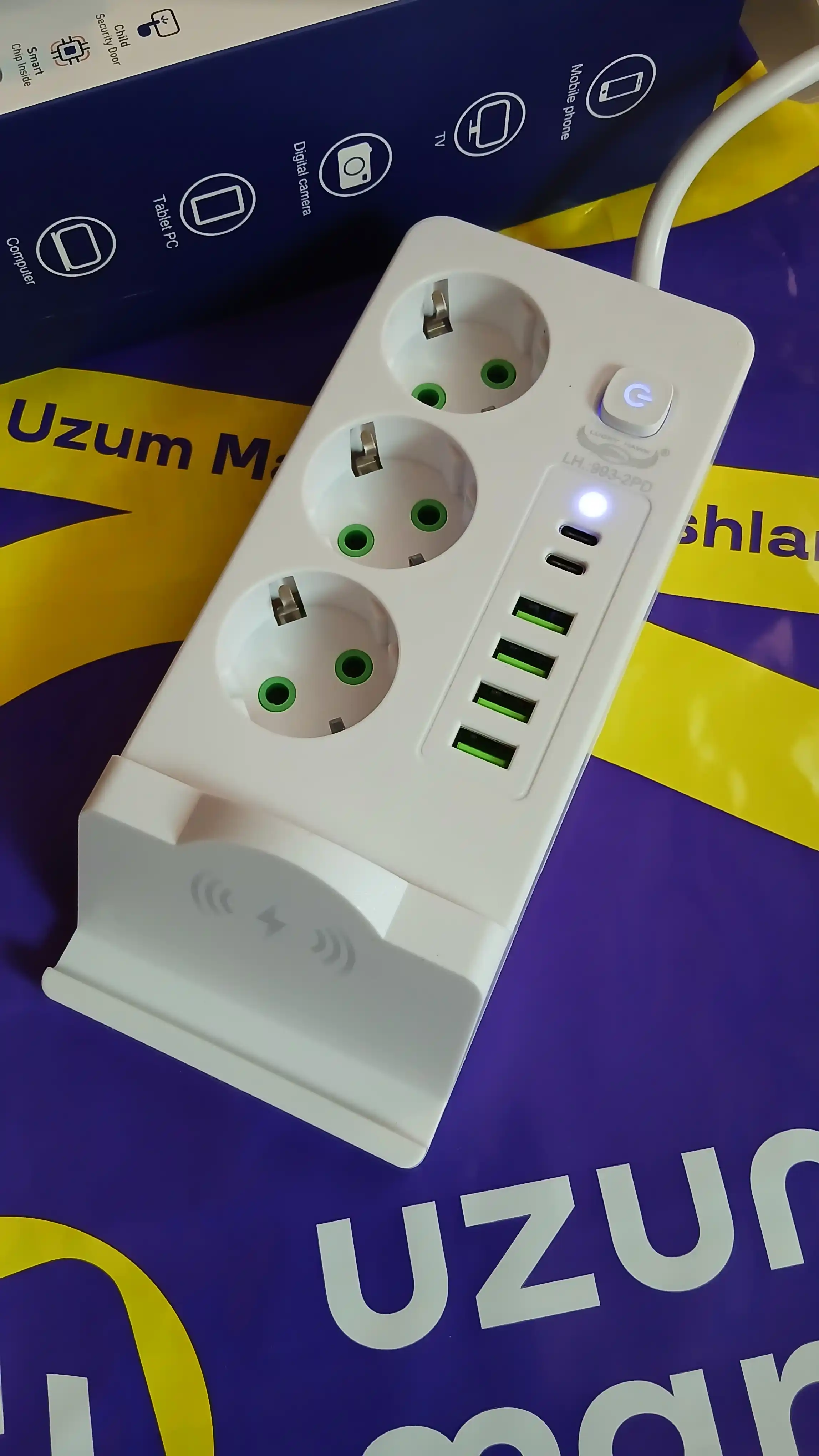 Сетевой фильтр, беспроводная зарядка, USB, Type-C удлинитель, тройник, переноска, розетка