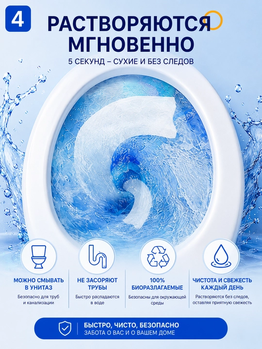 Пробиотическая влажная туалетная бумага, влажные туалетные салфетки с пробиотиками — 80 шт