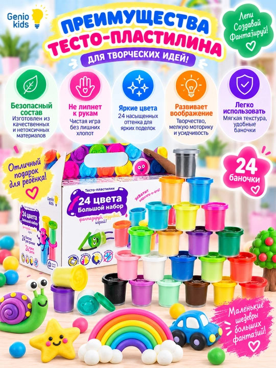 Наборы для детского творчества "Тесто-пластилин", DREAM MAKERS