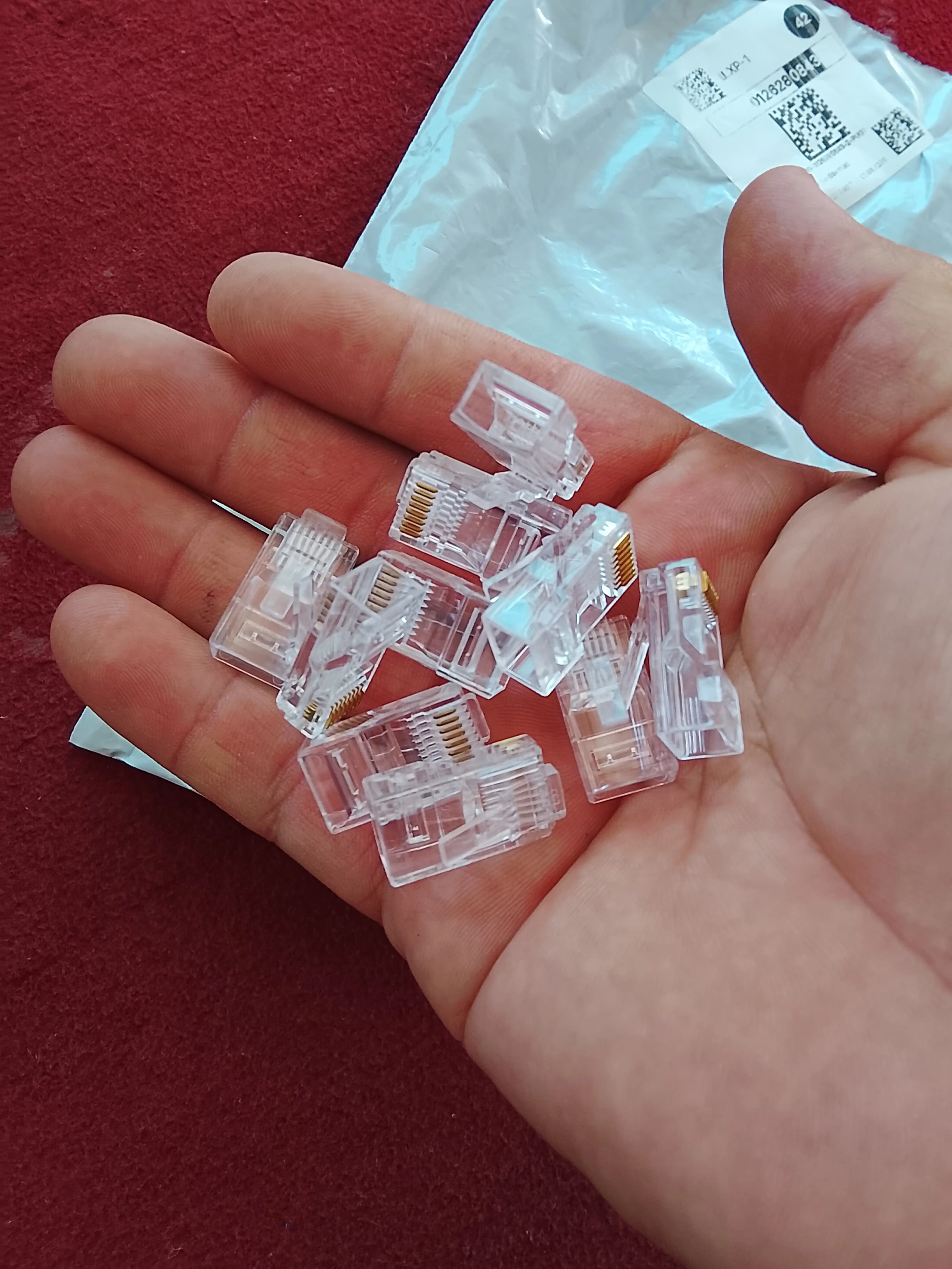 Набор сетевых разъёмов RJ45 (8P8C), прозрачные, для витой пары UTP/FTP Cat5e