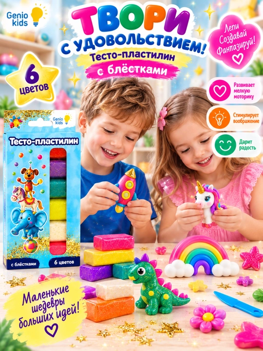 Наборы для детского творчества "Тесто-пластилин", DREAM MAKERS