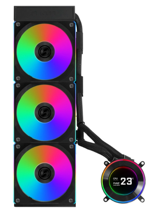 Водяное охлаждение Lian Li HydroShift 2 LCD-C 360R, экран 2.1 дюйма 480x480, LGA 1851 1700, AM5, AM4 - 