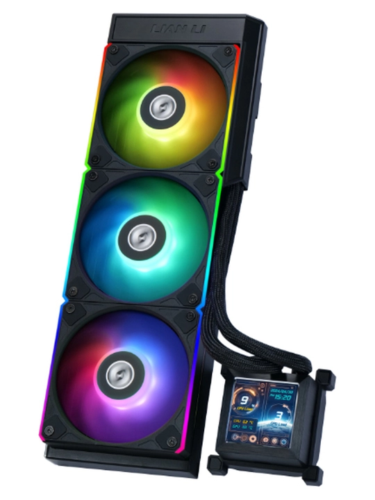Водяное охлаждение Lian Li HydroShift LCD 360S, экран 2.88 дюйма 480x480, 3 вентилятора, AM5, AM4 - 