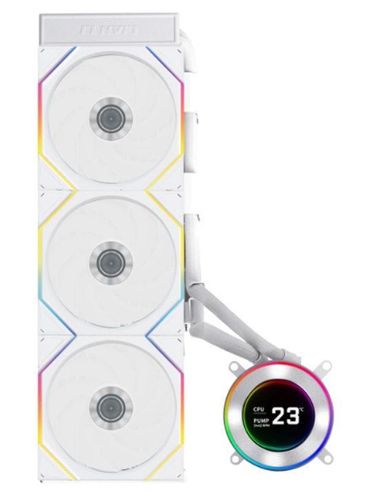 Lian Li HydroShift 2 LCD-C 360TL White suvli sovutish, TL FLEX, 2.1 dyuym ekran, LGA 1851, AM5 - 