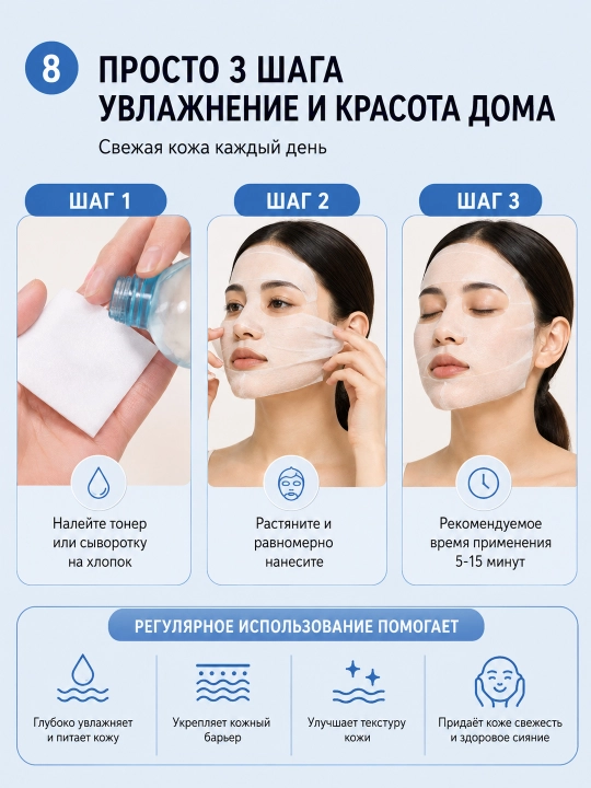Косметические ватные диски для влажных компрессов KEWANHONG, 200 шт