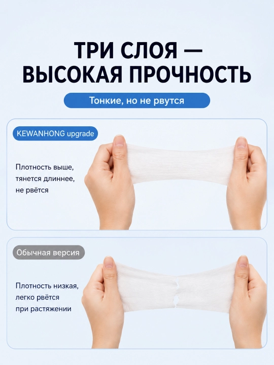 Косметические ватные диски для влажных компрессов KEWANHONG, 200 шт