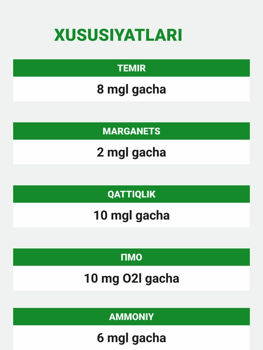 Geyser Ekotar A filtrlovchi yuklamasi, 25 l, tarkibida 8 mg/l gacha temir bolgan suv uchun