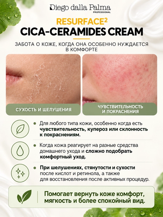 Tiklovchi krem Diego dalla Palma Professional Resurface² Cica-Ceramides
