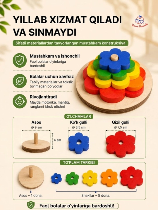 Yog'och piramida o yinchoqlari kublar, rivojlantiruvchi minora