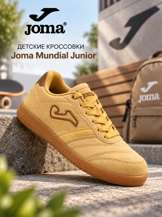 Bolalar uchun Joma Mundial Jr kundalik krossovkalari, camel rang, JMUNW2526 - 