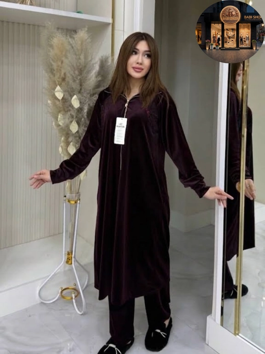 To‘q yashil baxmal ko‘ylak - 