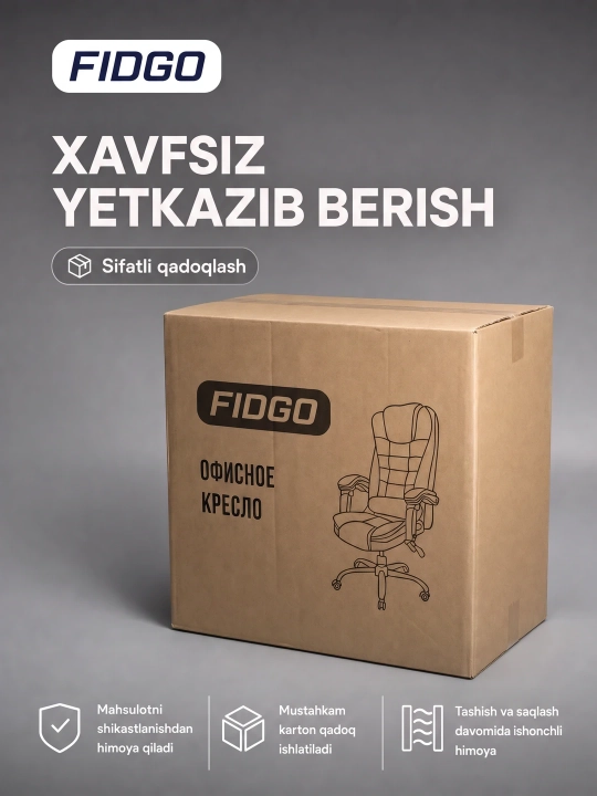 Uy va ofis uchun mo‘ljallangan ergonomik, tirsak tayanchi va sozlanadigan kreslosi FIDGO
