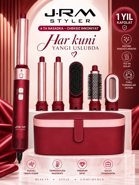 JRM 5/1 styler soch uchun fen JR-5005, 5 tasi 1 da avtomatik turmaklash - 
