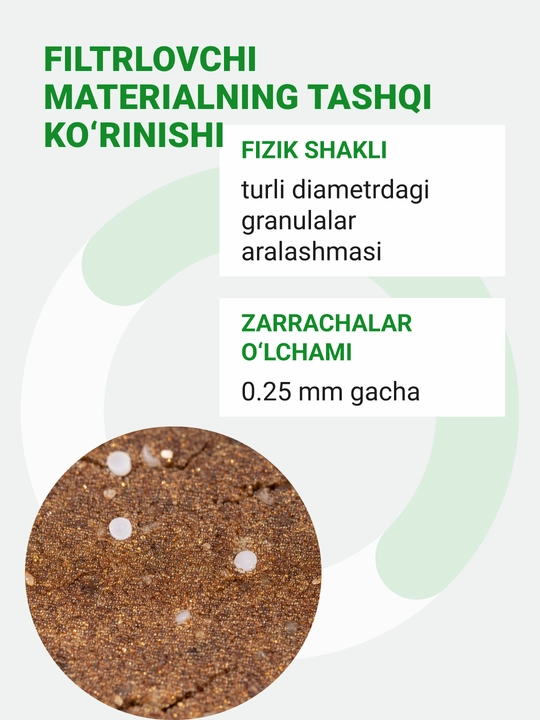 Geyser Ekotar В filtrlovchi yuklamasi, 25 l tarkibida 15 mg/l gacha temir bolgan suv uchun