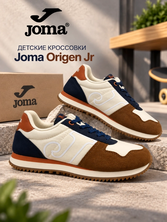 Детские повседневные кроссовки Joma Origen Jr 25, коричнево-синие, JORIGW2524