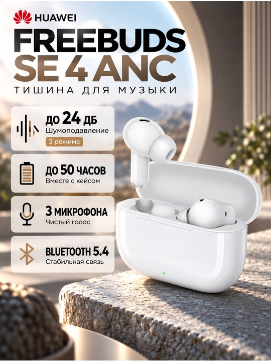 HUAWEI FreeBuds SE 4 ANC simsiz quloqchinlari: TWS, faol shovqinni kamaytirish, IP54 - 