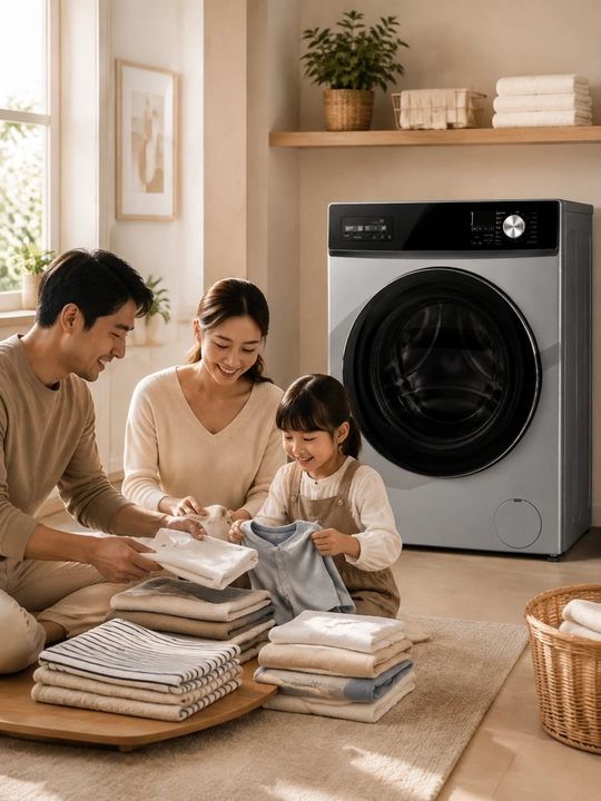 Avtomat kir yuvish mashinasi 10 kg, inverter motor, bug‘li yuvish, Auto Sensing, A++