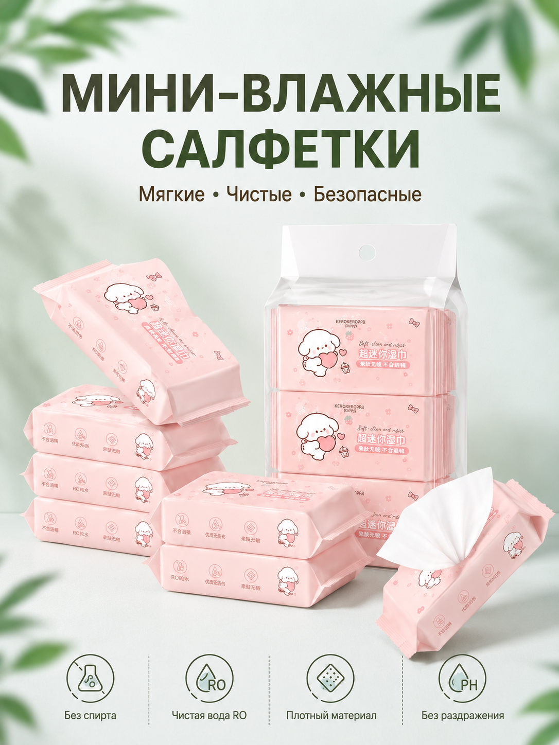Миниатюрные салфетки для рук и рта, 64 шт - 