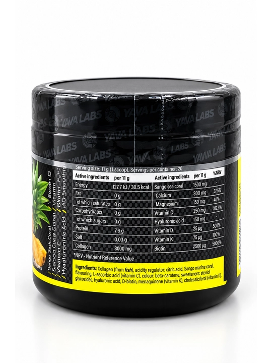 Yava Labs Fish Collagen kollageni, 220 g - Ananas ta’mi