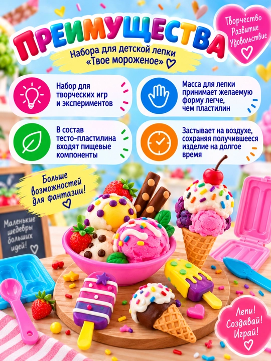 Набор для детской лепки «Тесто-пластилин. Маленький повар», DREAM MAKERS