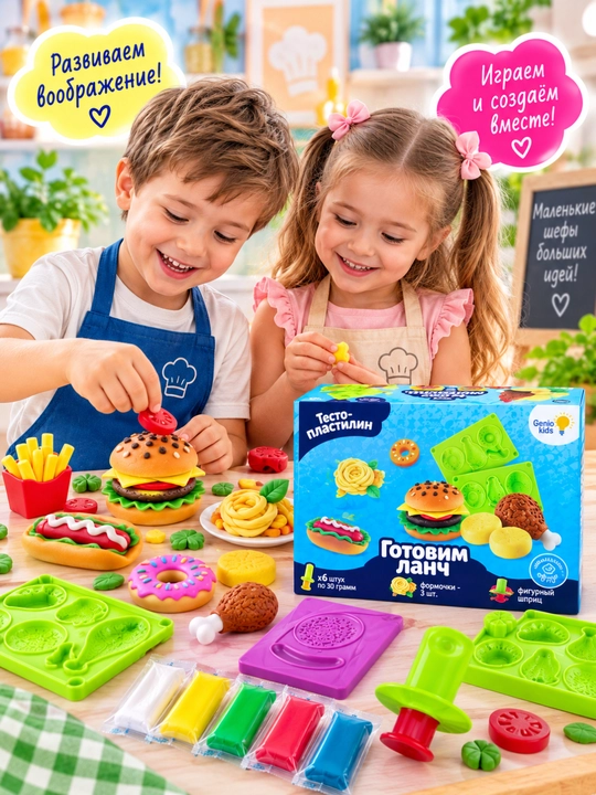Набор для детской лепки «Тесто-пластилин. Маленький повар», DREAM MAKERS